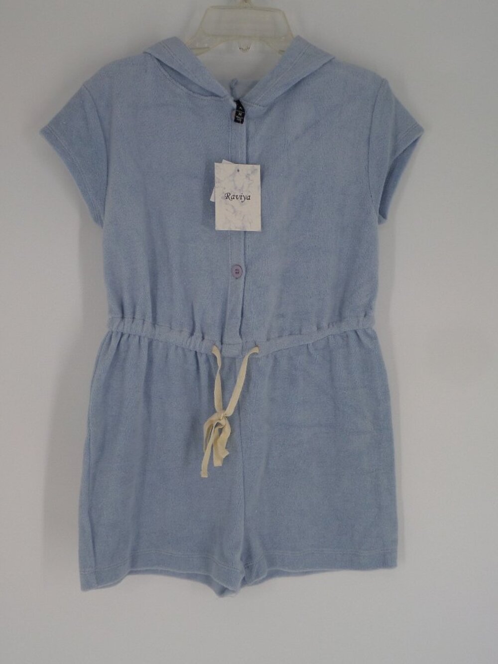 Raviya Girls Romper Blue Terry with Hood Size Medium